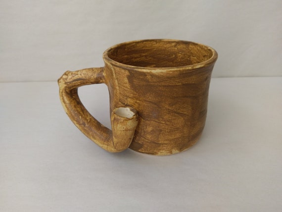 WAKE and BAKE Pipe MUG - Salt Buff - Handmade Ceramic