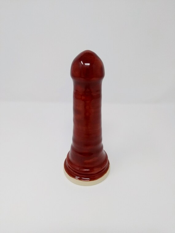 ADULT SEX TOY - Deep Firebrick - Handmade Ceramic #216
