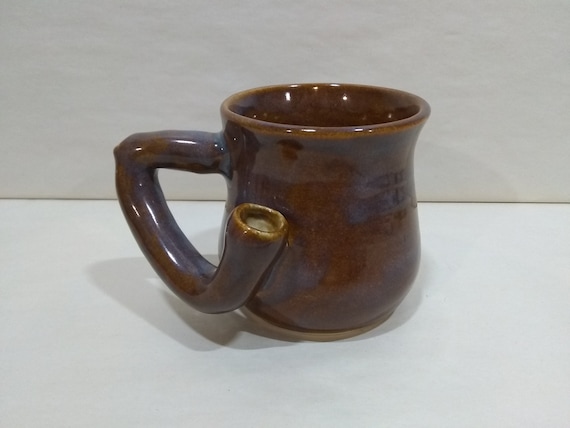 WAKE and BAKE Pipe MUG - Iron Lustre - Handmade Ceramic #950