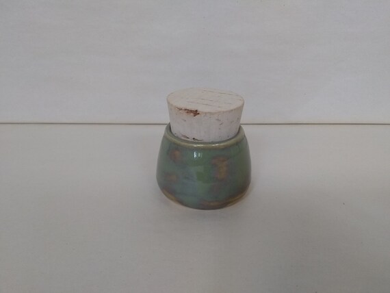 STASH JAR - Green Celedon - Handmade Ceramic #361