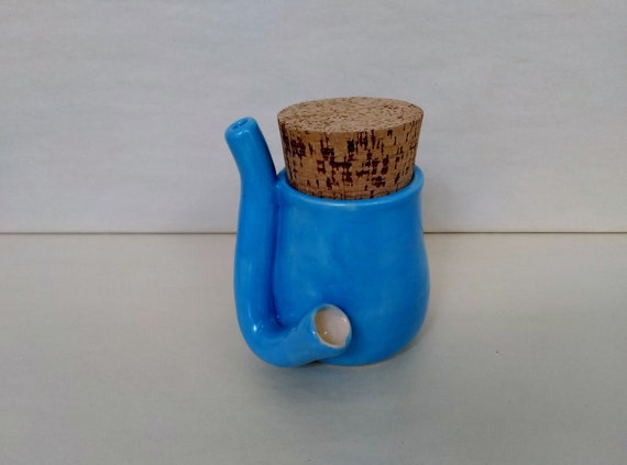 STASH PIPE - Sky Blue - Handmade Ceramic #86