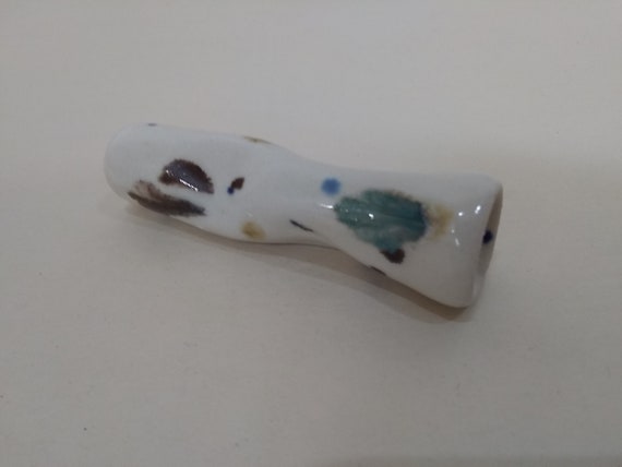 CHILLUM - Crystal Clear 7 Pinched - Handmade Ceramic #638