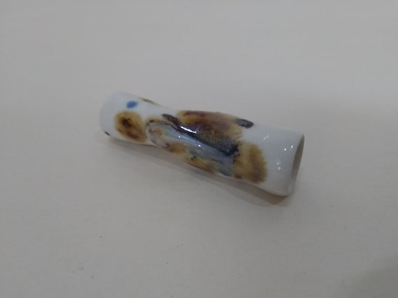 CHILLUM - Crystal Clear 7 Pinched - Handmade Ceramic #637