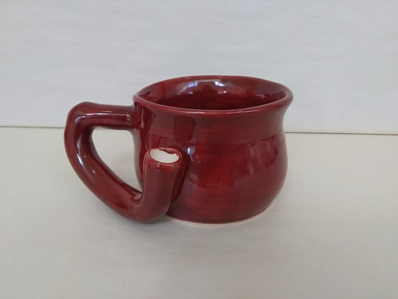 WAKE and BAKE Pipe MUG - Deep Firebrick - Handmade Ceramic #966
