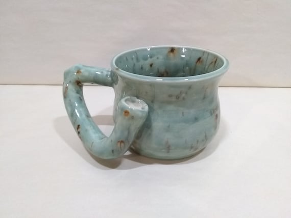 WAKE and BAKE Pipe MUG - Lotus Blossom Cone 5 - Handmade Ceramic #981