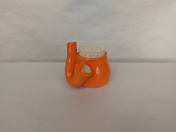 STASH PIPE - Mandarin Orange - Handmade Ceramic #79