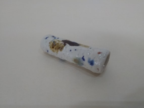 CHILLUM - Crystal Clear 7 Thinline Craters - Handmade Ceramic #640