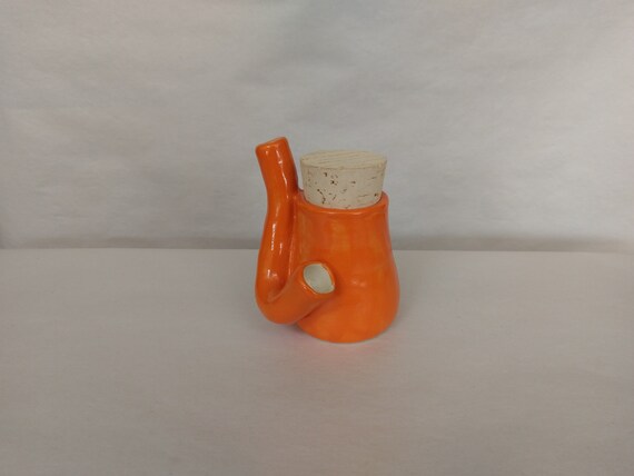 STASH PIPE - Mandarin Orange - Handmade Ceramic #80