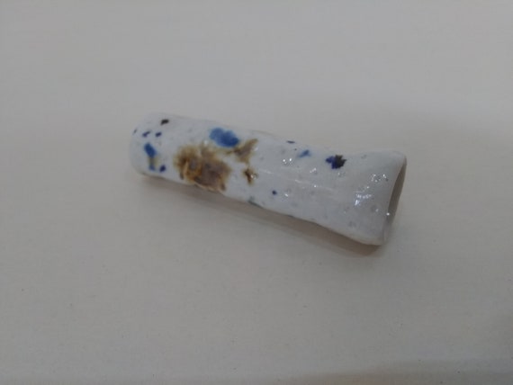 CHILLUM - Crystal Clear 7 Thinline Craters - Handmade Ceramic #641