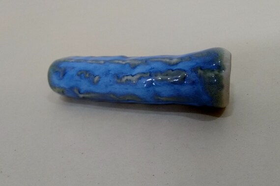CHILLUM - Sky Blue Thinline Craters - Handmade Ceramic #631