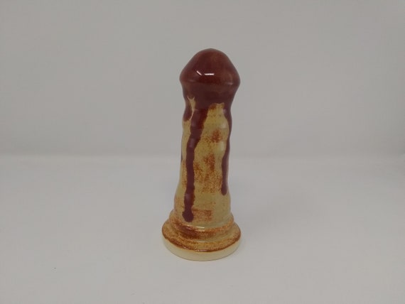 ADULT SEX TOY - Dripping Albany Firebrick - Handmade Ceramic #339