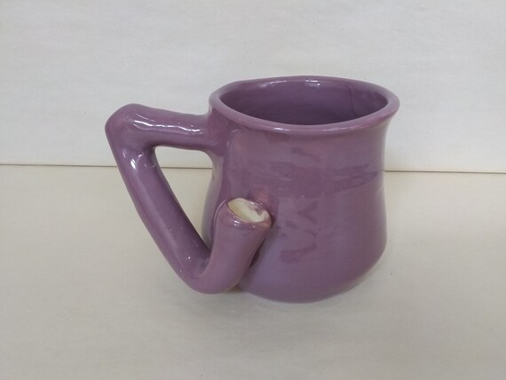 WAKE and BAKE Pipe MUG - Purple - Handmade Ceramic #962