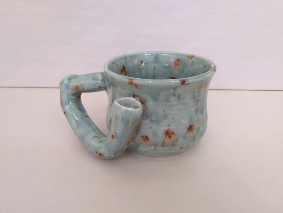WAKE and BAKE Pipe MUG - Lotus Blossom Cone 5 - Handmade Ceramic #976