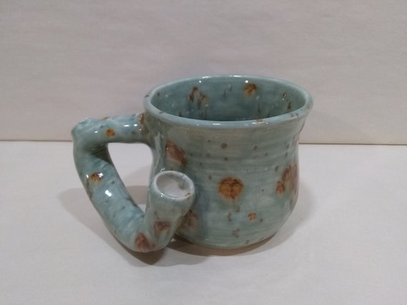 WAKE and BAKE Pipe MUG - Lotus Blossom Cone 5 - Handmade Ceramic #978