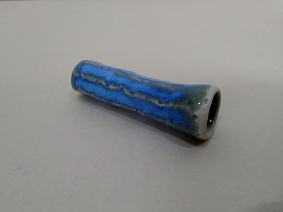 CHILLUM - Sky Blue Thinline Craters - Handmade Ceramic #632