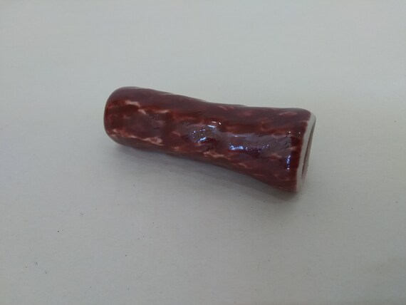 CHILLUM - Deep Firebrick Crosshatch - Handmade Ceramic #627