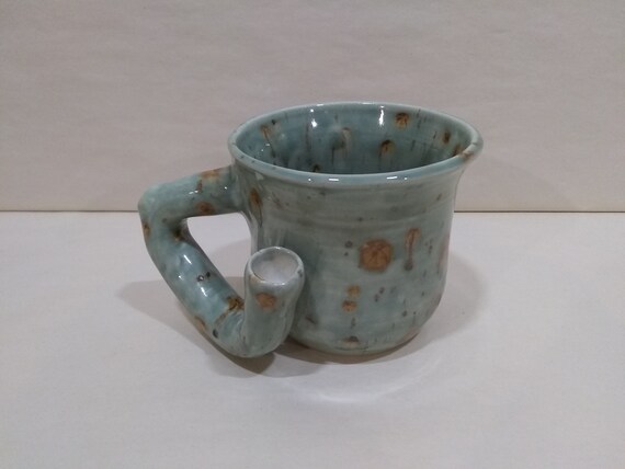 WAKE and BAKE Pipe MUG - Lotus Blossom Cone 5 - Handmade Ceramic #979