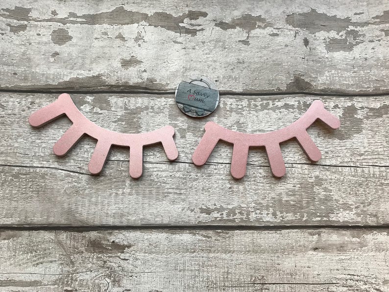 Wooden Eyelashes Sleepy Eyes Eyelash Wall Decor Kids Bedroom Girls