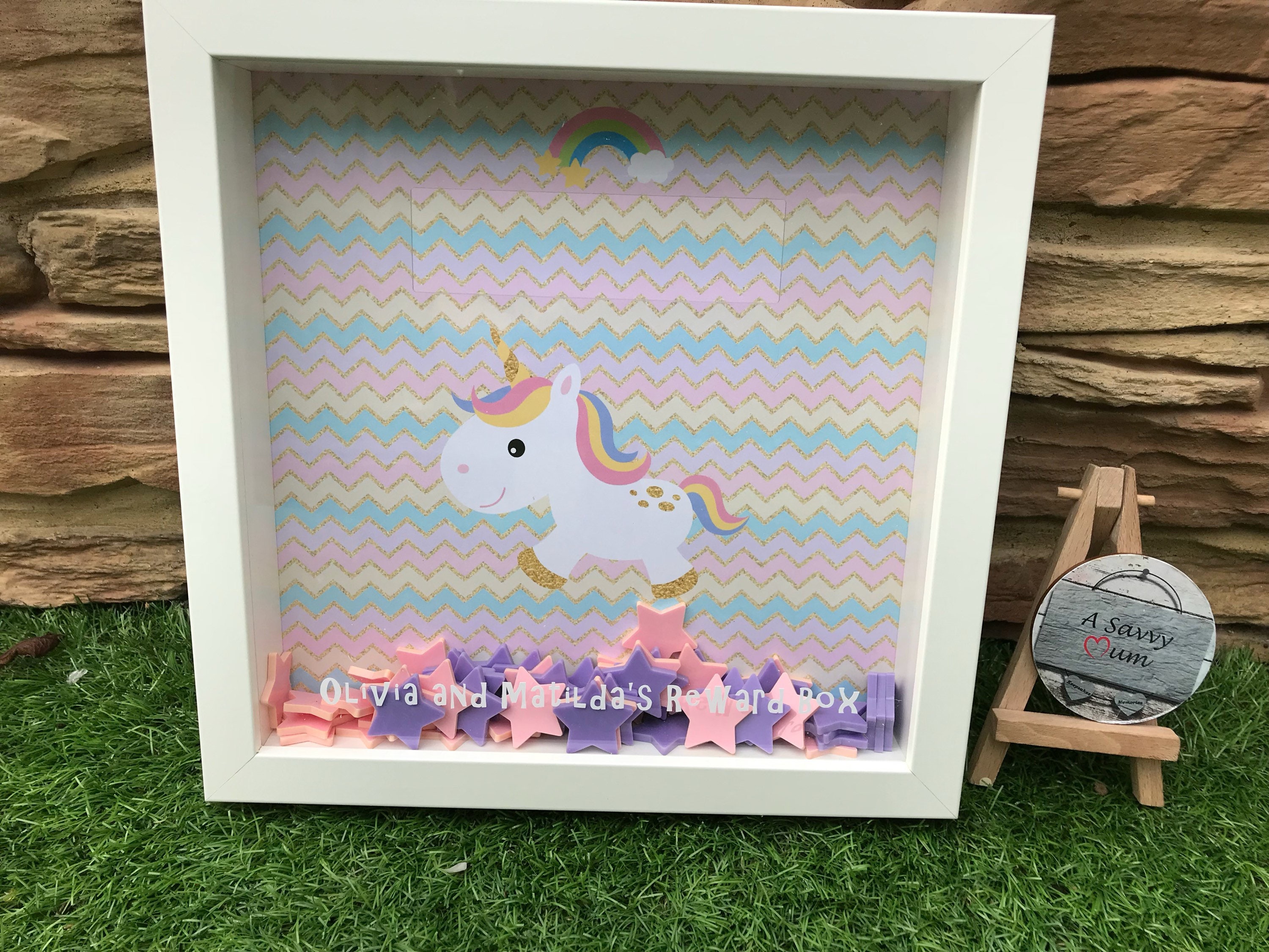Personalised Reward Box Frame With 50 Acrylic Reward Stars Etsy UK