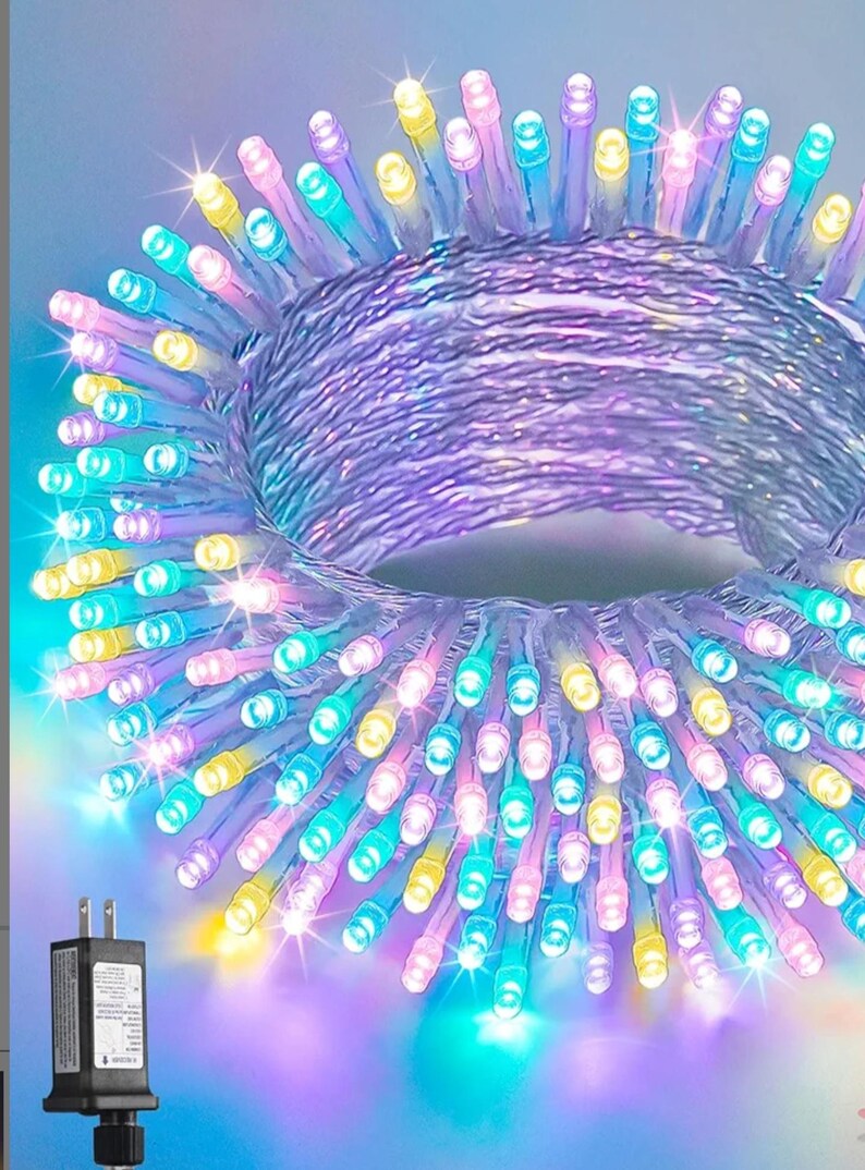 Candyland Pastel String of 200 Led Lights for Christmas Tree Outdoor or ...