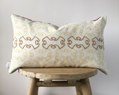 Lumbar Embroidered Pillow Cover - EMBROIDERED BOSPHORUS OCHRE
