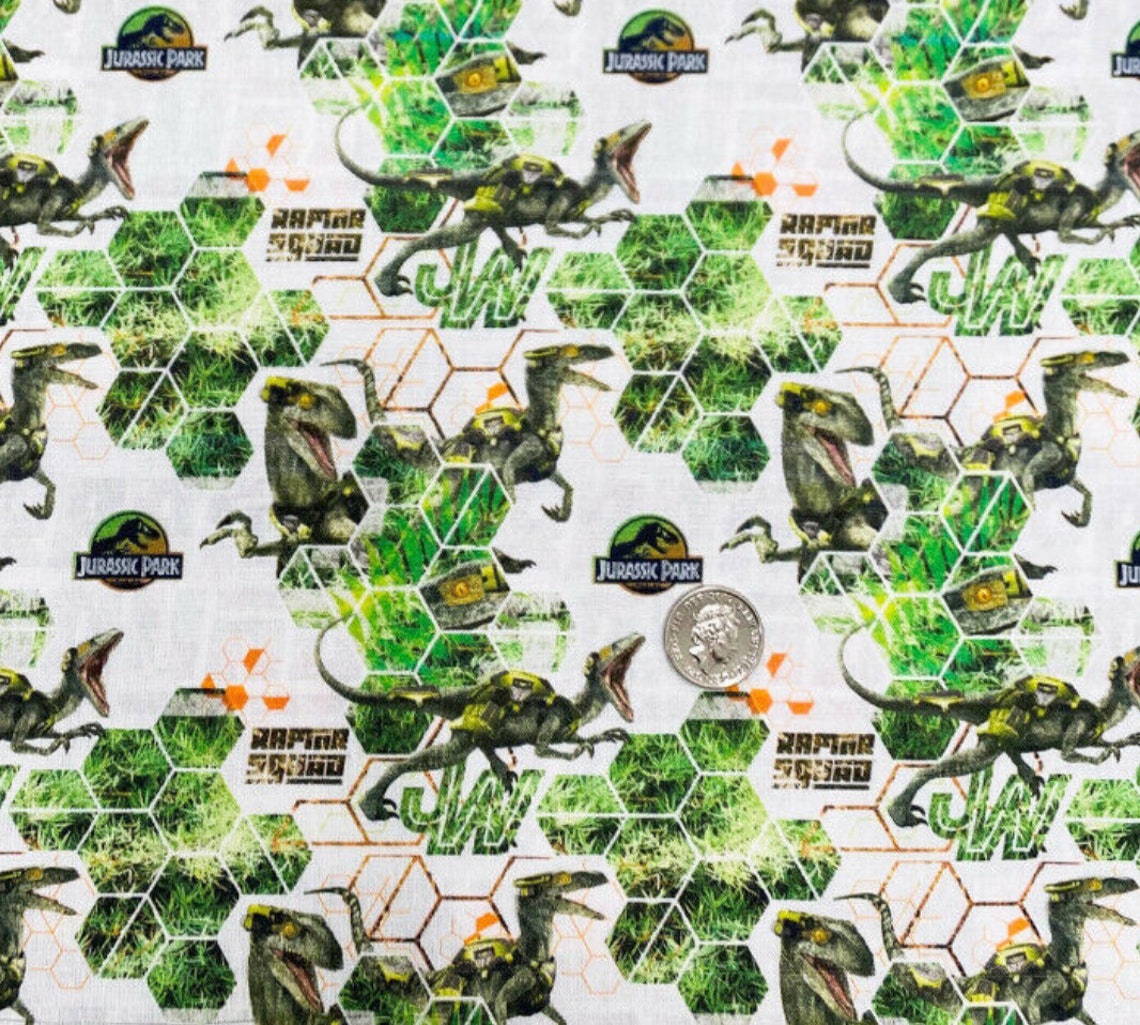 Jurassic Park 100 Cotton Fabric Etsy