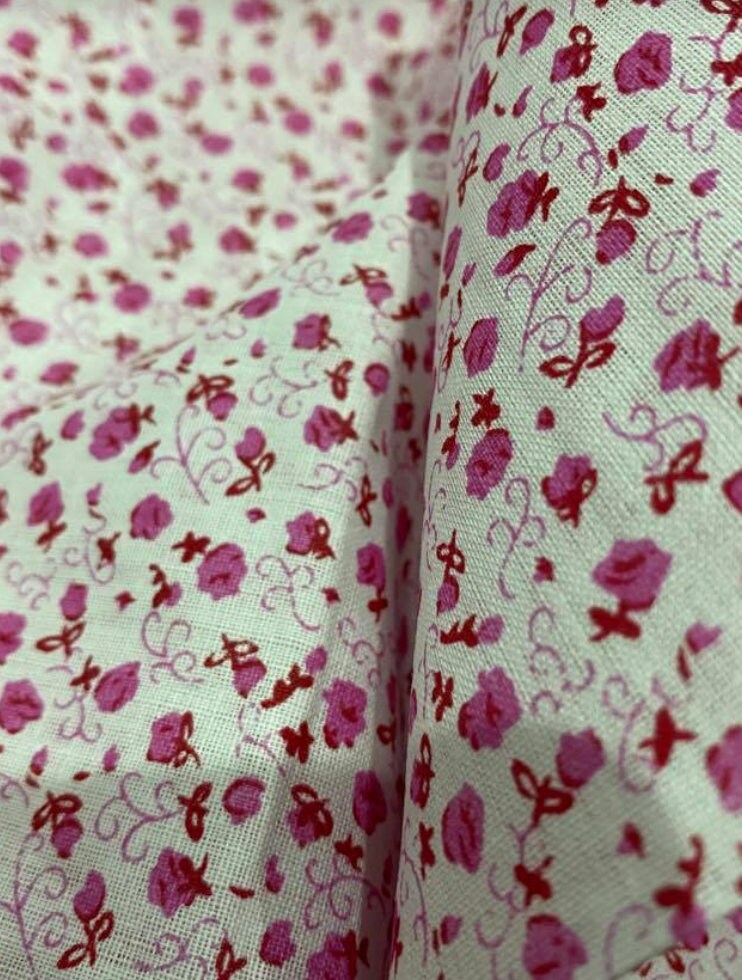Red and Pink Roses 100% Cotton Fabric | Etsy