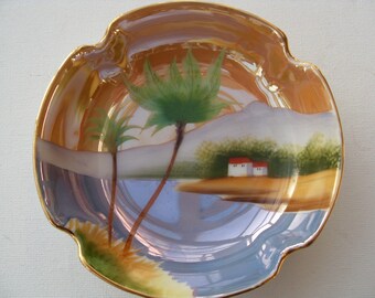 Vintage Noritake Plate Japanese Handpainted Lustreware