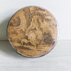 Antique Georgian Paper Machete Snuff Box Lacquered Circa Early 1800&#39;s