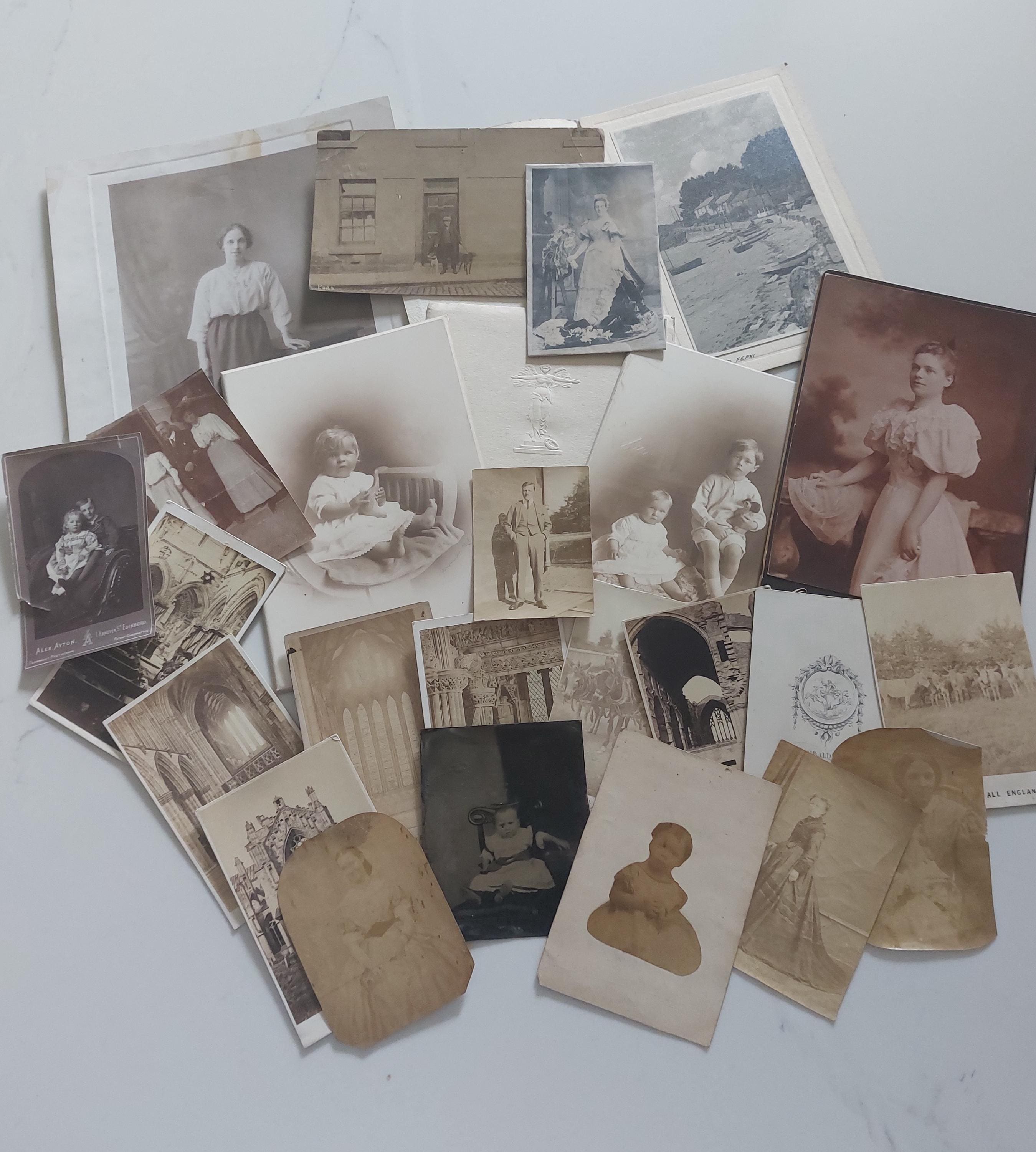 un Carton de plus de 700 Photos anciennes , CDV et divers - à trier