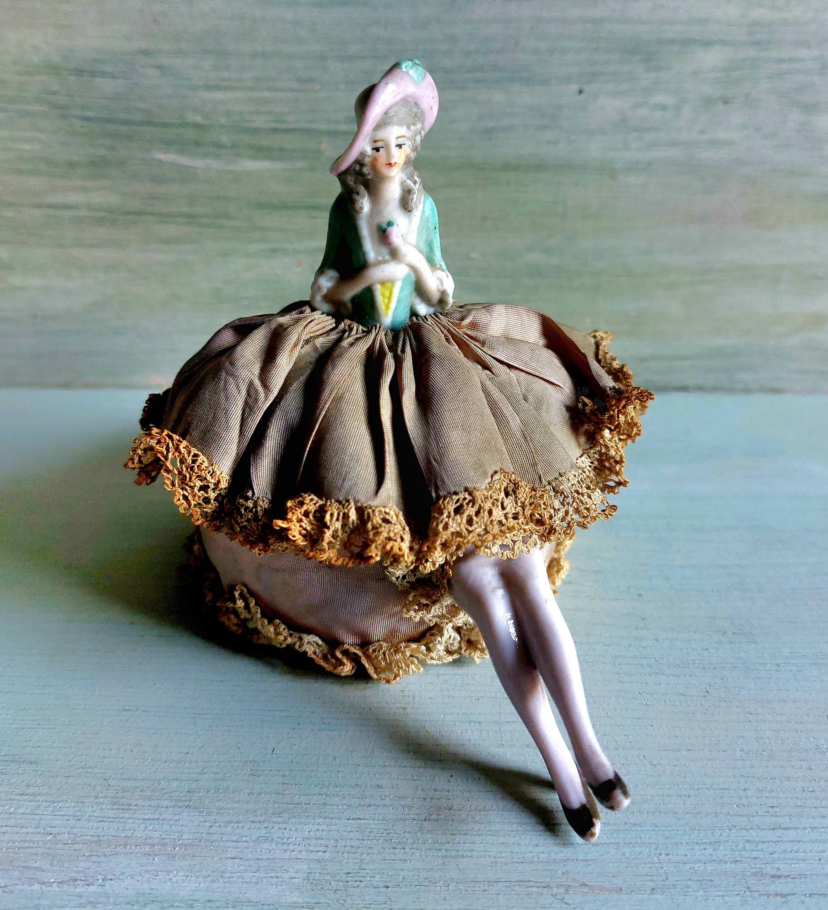 アンティーク ハーフドール ピンクッション ピンドリー ビクトリア朝