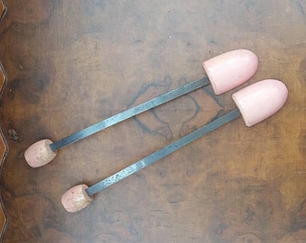 Vintage Pink Shoe Trees 1950's Shoe Stretchers / Shoe Lasts