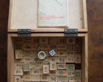 Vintage Mahjongg Game Part Set By Jackpot 1936 Edition Boxed Mah-Jongg