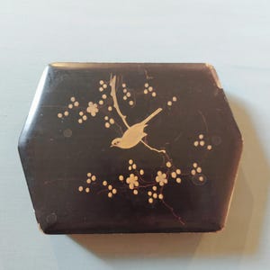 Antique East Asian/Japanese Box with Inlay Bird and Blossom