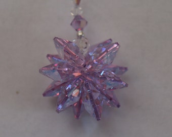 Violet Shimmer Burst Sun Catcher made with Swarovski Crystal, Rainbow Maker, Window Prism for Home or Car