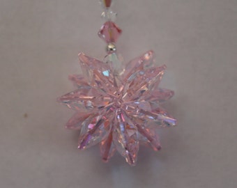 Rosaline Shimmer Burst Sun Catcher made with Swarovski Crystal, Rainbow Maker, Window Prism for Home or Car