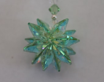 Peridot Shimmer Burst Sun Catcher made with Swarovski Crystal, Rainbow Maker, Window Prism for Home or Car
