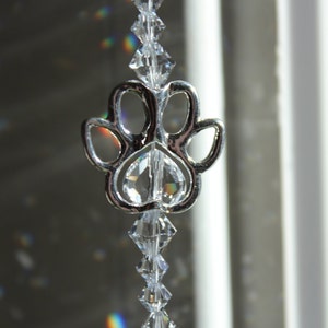 Paw Print Sun Catcher made with Swarovski Crystal, Rainbow Maker, Window Prism for Home or Car