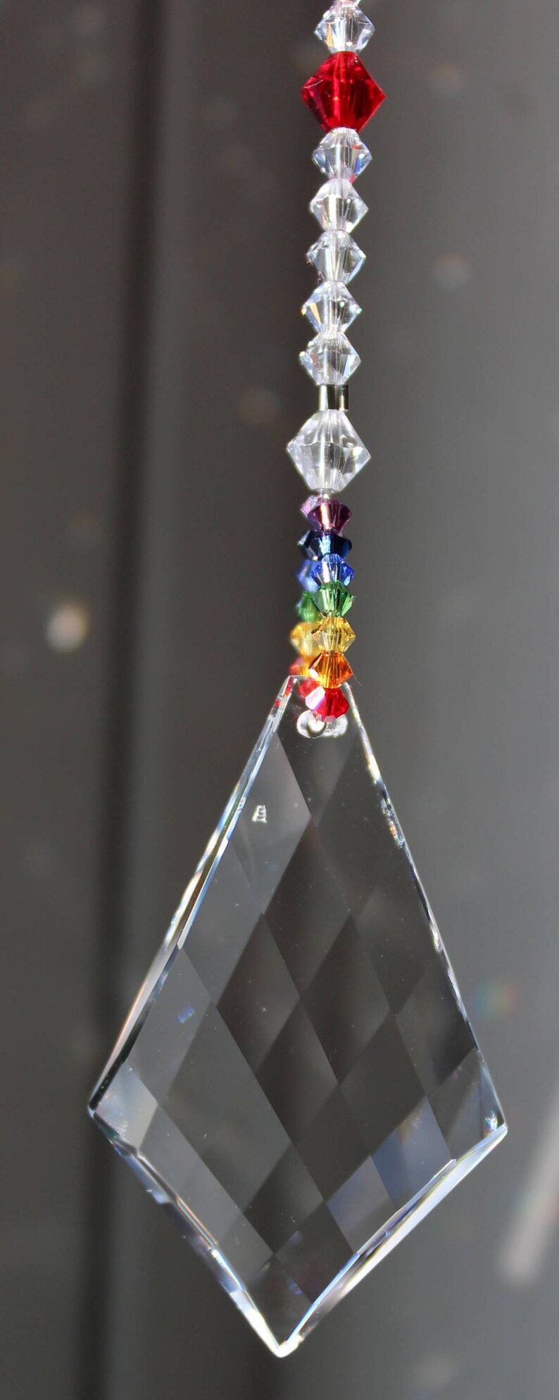 Swarovski Crystal Kite Prism con Chakra / Rainbow String Sun Etsy