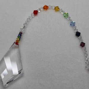 Crystal Kite Prism with Chakra/Rainbow String Sun Catcher made with Swarovski, Rainbow Maker, Window Prism for Home or Car