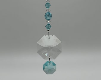 Double Octagon Sun Catcher made with Swarovski crystal - pick color Sun Catcher, Rainbow Maker, Window Prism, Car Charm, Ornament