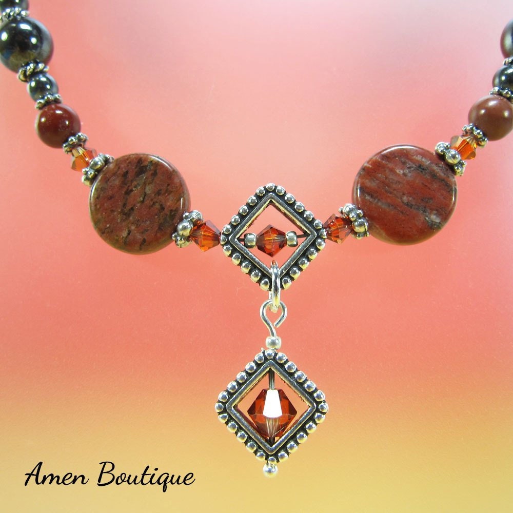 Parure De Bijoux Femme - Collier Perles D'Hématite Noire & Boucles D'Oreilles à Crochet Assorties - Neuf Avec étiquettes