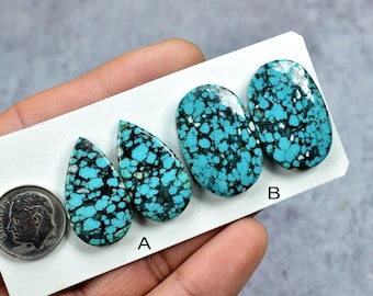 Hubei Turquoise Cabochon Pair, Loose Gemstone