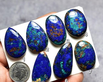 Natural Blue Azurite Cabochons, Loose Gemstone for Jewelry