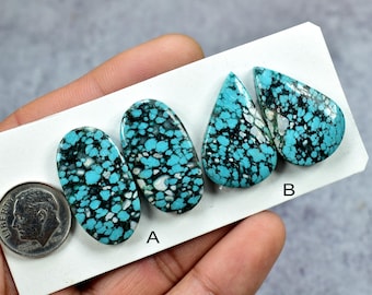 Hubei Turquoise Cabochon Pair, Loose Gemstone Jewelry