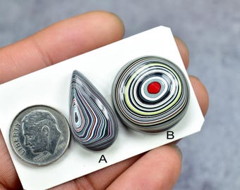 フォーダイト宝石 24x22x6mm、天然層状デトライト瑪瑙 14.55カラット