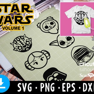 Star Wars Volume 1 SVG Files For Cricut, Silhouette, Scanncut. Instant Download. Files for svg, png, eps, dxf