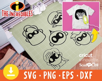 The Incredibles Family SVG Files For Cricut, Silhouette, Scanncut. Instant Download. Files for svg, png, eps, dxf