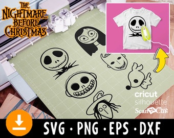 The Nightmare Before Christmas SVG Files For Cricut, Silhouette, Scanncut. Instant Download. Files for svg, png, eps, dxf