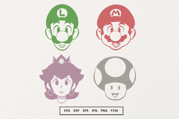 Download Mario SVG Luigi Decal Princess Peach Toad SVG Super Mario ...